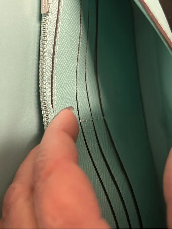 Coach Small Pebbled Leather Crossbody in Aqua & card case that can be worn alone - Picture 6 of 10
